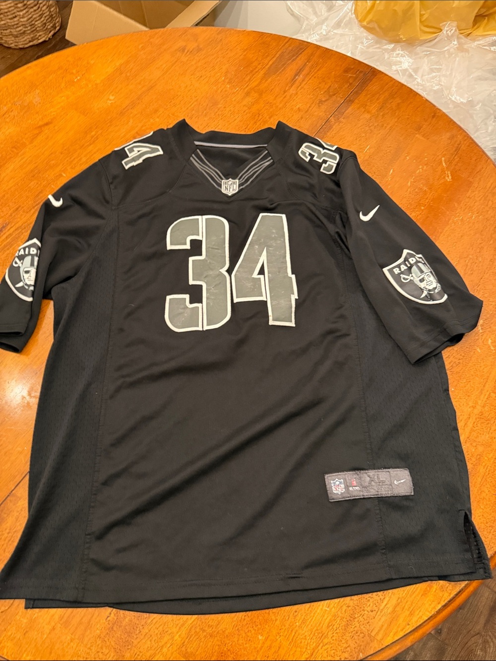 Nike Black Las Vegas Raiders #34 Men's Football Jersey xl
